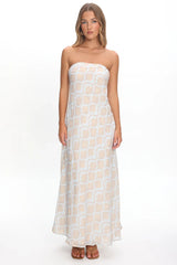 Artice Strapless Maxi Dress Print Geo