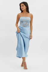 Moon Magic Floral Bodice Dress Blue