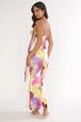 Tallis One-Shoulder Asymmetric Neckline Dress Beige