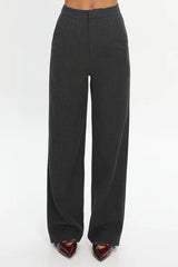 In Disguise Straight Leg Pocket Pants Charcoal