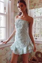 Cece Embellished Bandeau Dress Sage