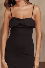 This Magic Moment Bow Bust Midi Dress Black