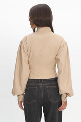 LIONESS Eclipse Jacket Beige Plaid