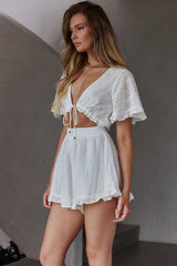 Endless Weekend Tied Bust Romper White