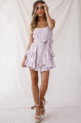 Petrie Ruffle Detail Waist Tie Dress Blush