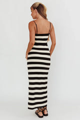 Gracey Cami Strap Maxi Dress Stripe Black