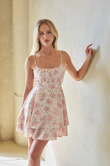 Alina Floral Tie Back Mini Dress