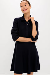 Navy Knit Callie Shirt Dress