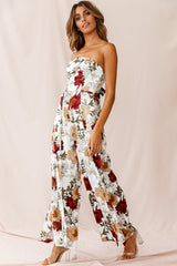 Yuzu Wide Leg Bandeau Jumpsuit White