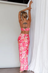 Well Versed Maxi Skirt Abstract Pink