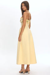 Sunbeam Kiss Foldover Floral Bust Maxi Dress Butter