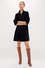Navy Knit Callie Shirt Dress