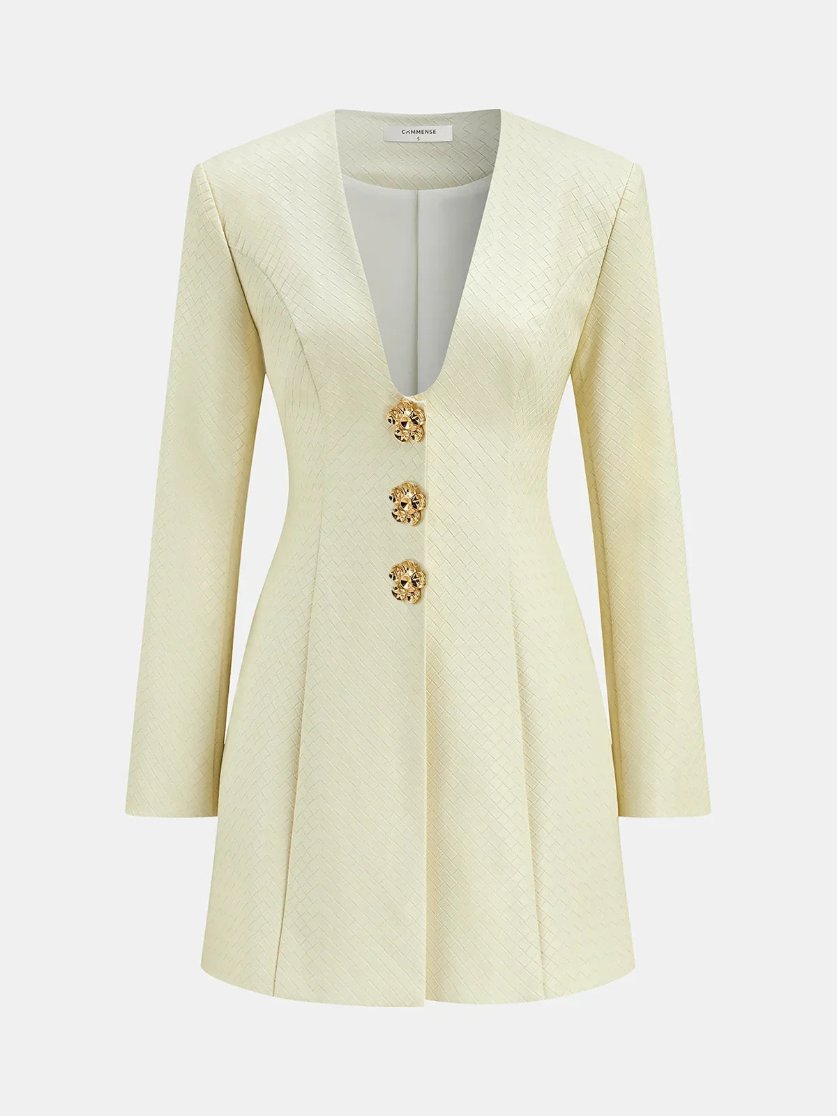Floral Metal Button Faux Leather Mini Dress