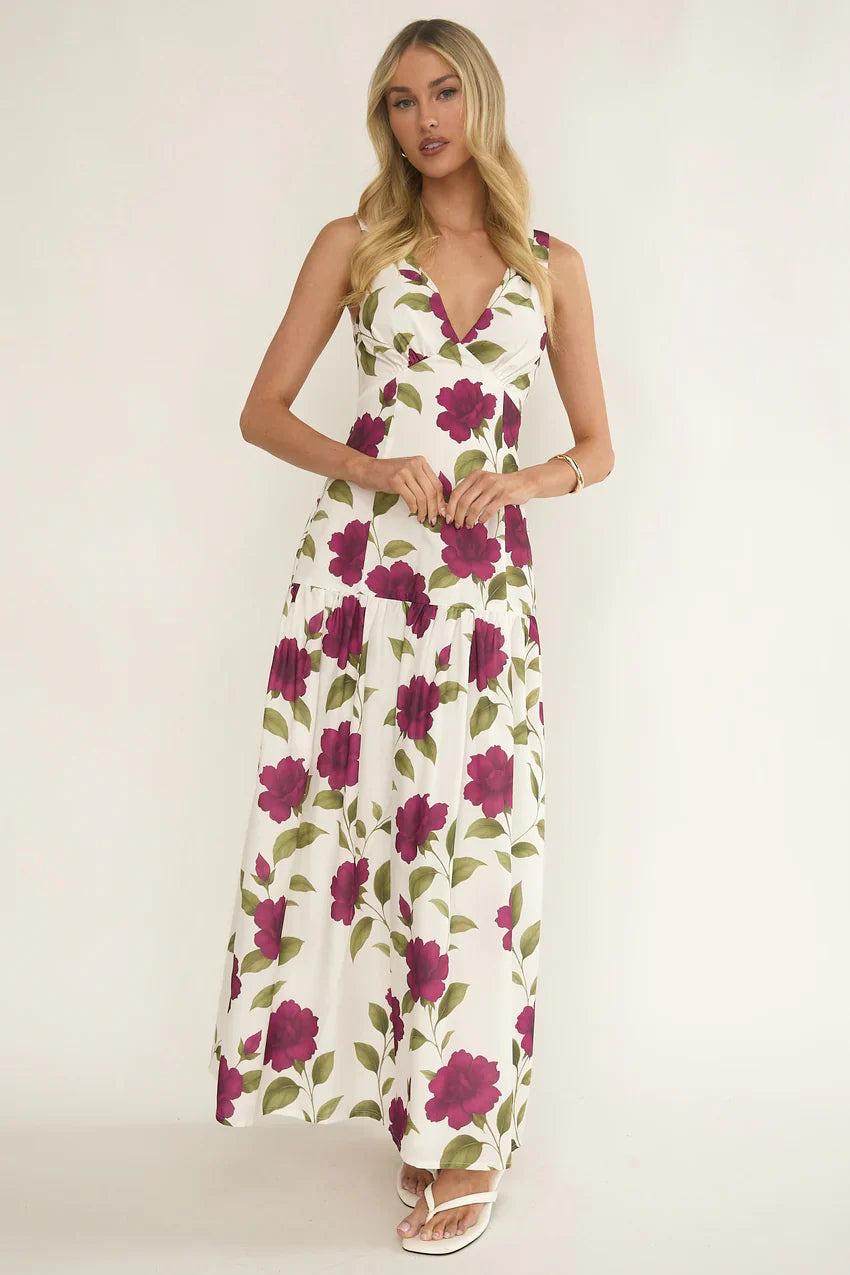 Begonia Drop Waist Maxi Dress Allegra Floral