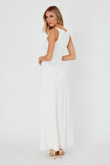 Ibis Pleat Detail Maxi Dress Off White
