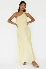 Delwyn One-Shoulder Maxi Dress Yellow